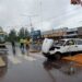 Sin frenos chocó contra un colectivo de larga distancia