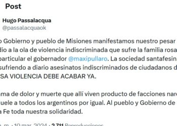 Passalacqua expresó su apoyo al pueblo santafesino