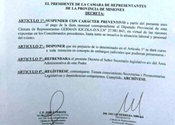 Kiczka, con el sueldo suspendido