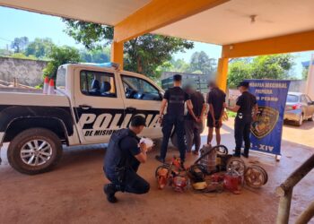 Tres hombres detenidos, cinco menores demorados y bienes recuperados en Misiones