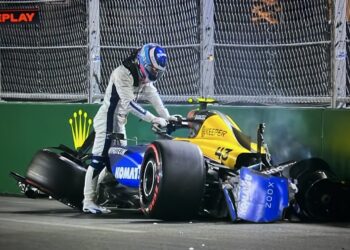 Colapinto chocó en la qualy y destruyó su auto en Las Vegas