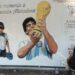 Pintan un mural en homenaje a Maradona en Posadas