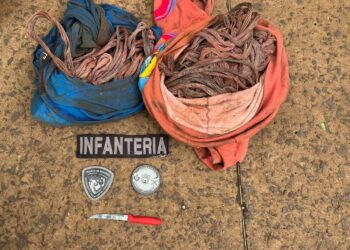 Detuvieron a dos jóvenes con casi 30 kilos de cobre robado en Iguazú