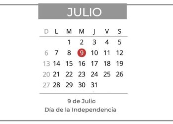 Sólo el 9 de julio será feriado durante esa semana