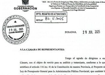 El gobernador Passalacqua presentó el Proyecto de Ley de Presupuesto General 2026