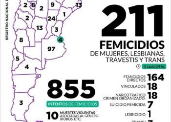 Se registraron 211 femicidios en lo que va del año