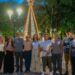 Encienden el árbol de Navidad en la plaza 9 de Julio