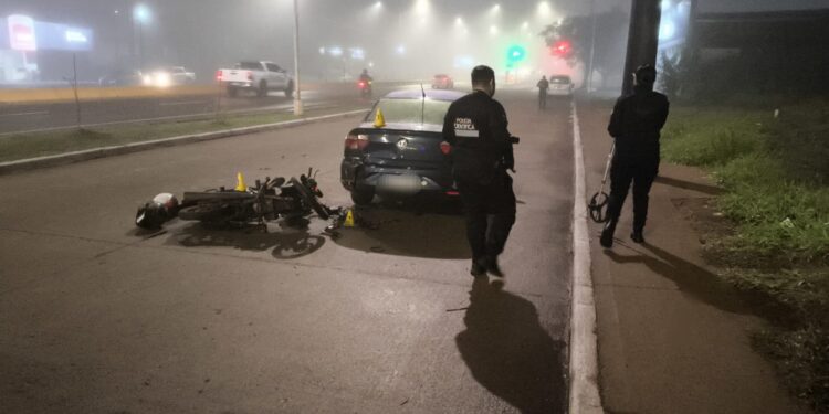 Motociclista resultó herido tras chocar contra un automóvil en Garupá
