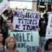 Estudiantes protestan en la universidad de Madrid contra la visita del presidente Javier Milei